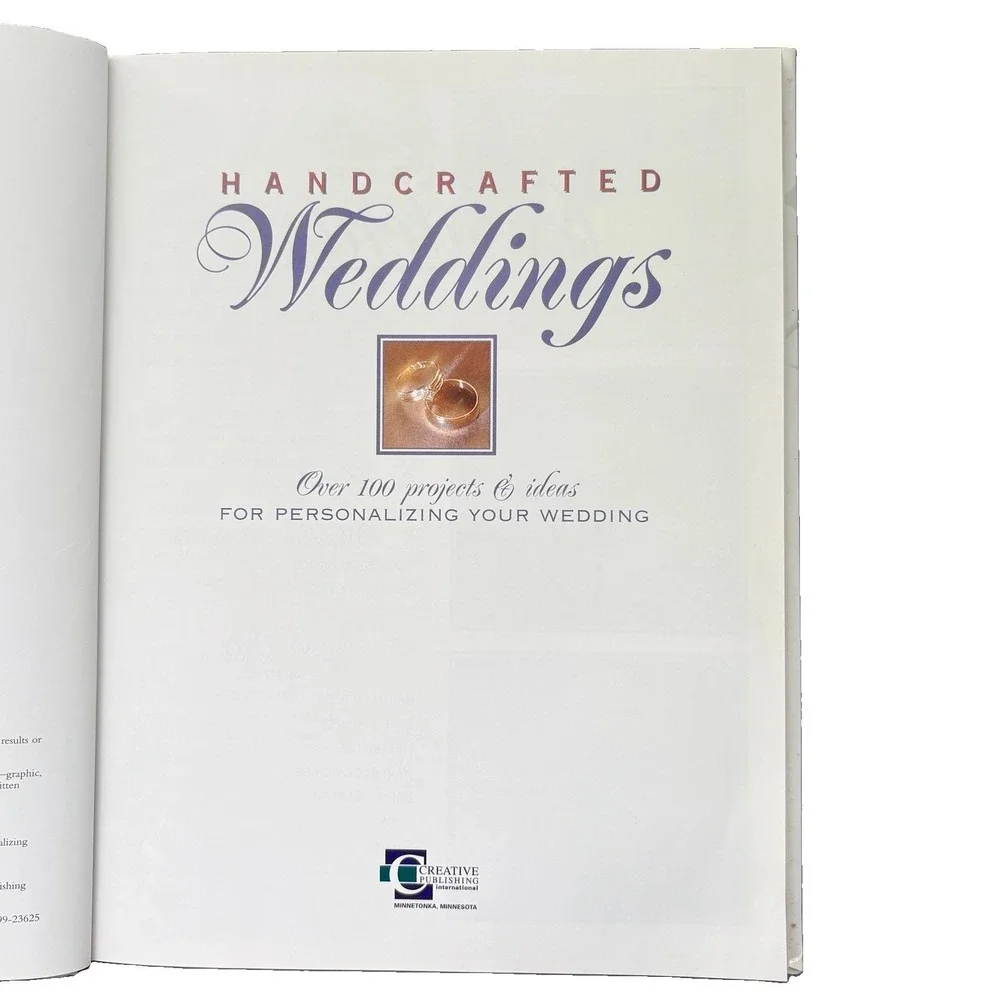 VTG 1999 Handcrafted Weddings Book Bride's DIY Craft Inspiration Guide Gift